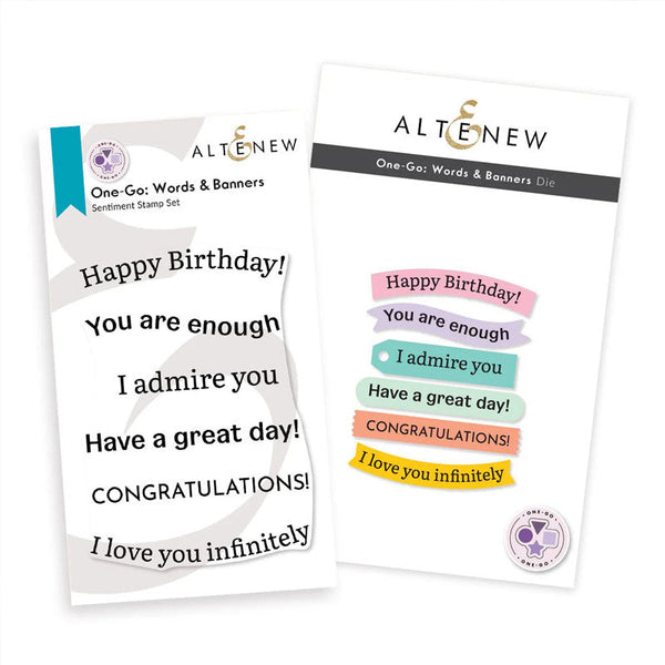 Altenew Stamps & Dies One-Go: Words & Banners