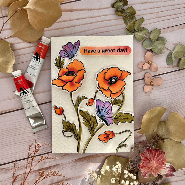 Altenew Clear Stamps Bouquet of Poppies