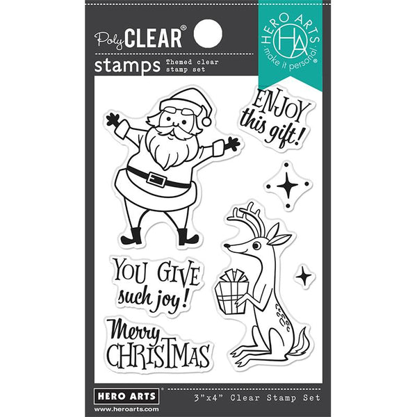 Hero Arts Clear Stamps Merry Christmas Santa & Reindeer
