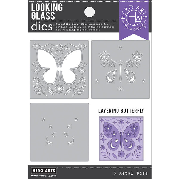 Hero Arts Clear Dies Looking Glass Layering Butterfly