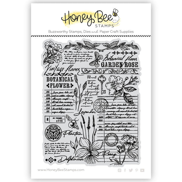 Honey Bee Clear Stamps Vintage Flora