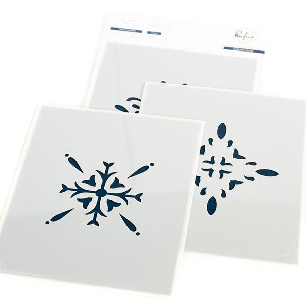 Pinkfresh Studio 3pc Stencil Folk Snowflake