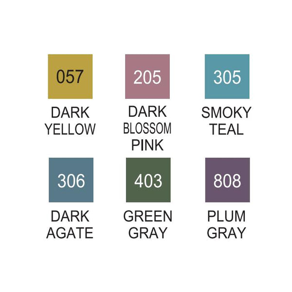 ZIG Clean Color Marker 6pc Smoky