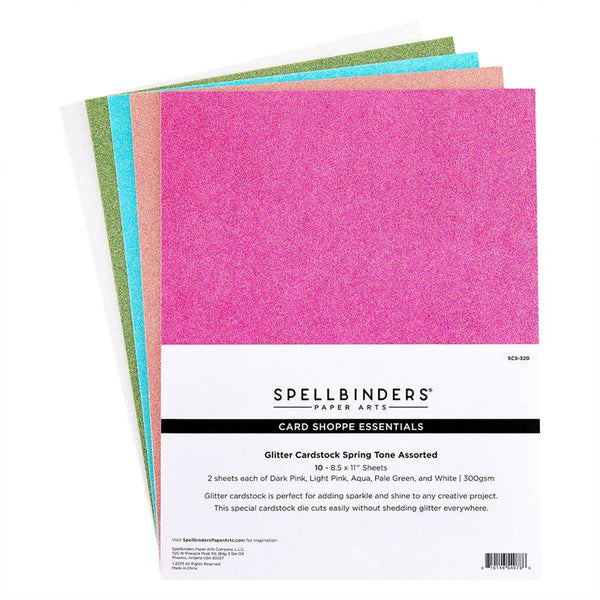 Spellbinders Glitter Cardstock 8.5x11 Spring Tones