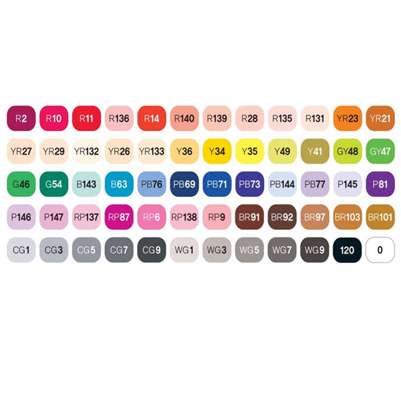 60 TWINMARKERS PROFESSIONAL QUALITY, ALCOHOL BASED INK COLOURS: BRUSH &  FINE TIP