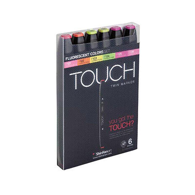 TOUCH Twin Marker 6pc Flourescent