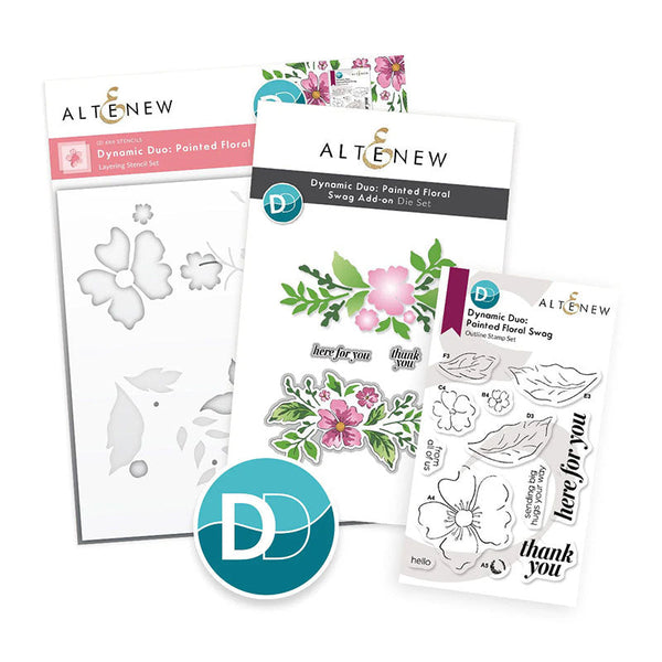 Altenew 3pc Dynamic Duo: Painted Floral Swag & Add-on Die