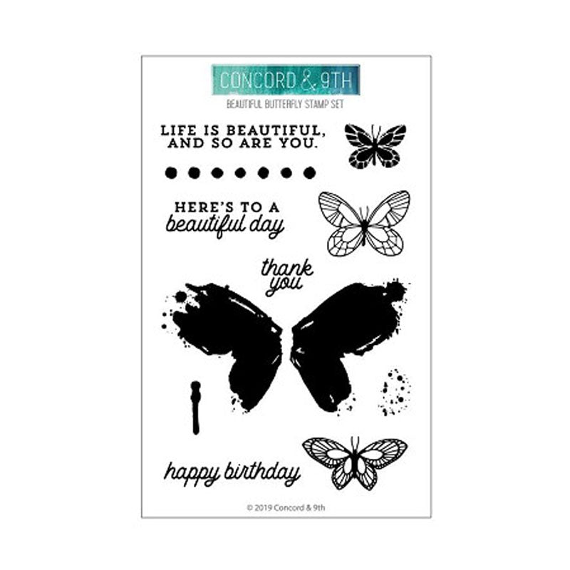 Concord & 9th Clear Stamps Beautiful Butterfly