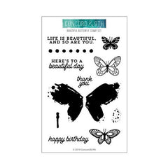 Concord & 9th Clear Stamps Beautiful Butterfly