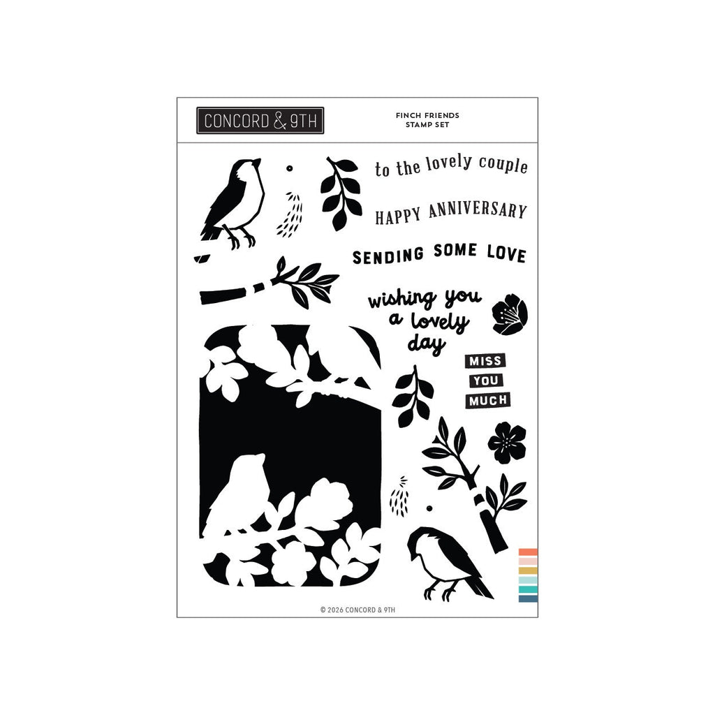 Concord & 9th Clear Stamps Finch Friends