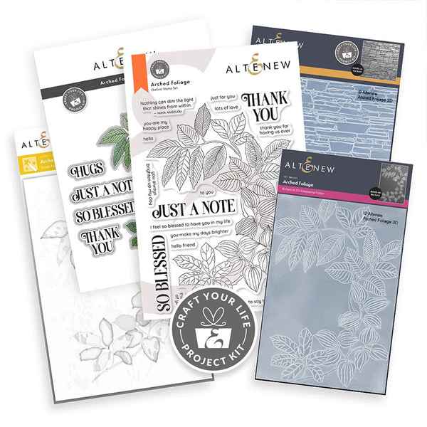Altenew 5pc Craft Your Life Arched Foliage & Add-on Embossing Folder
