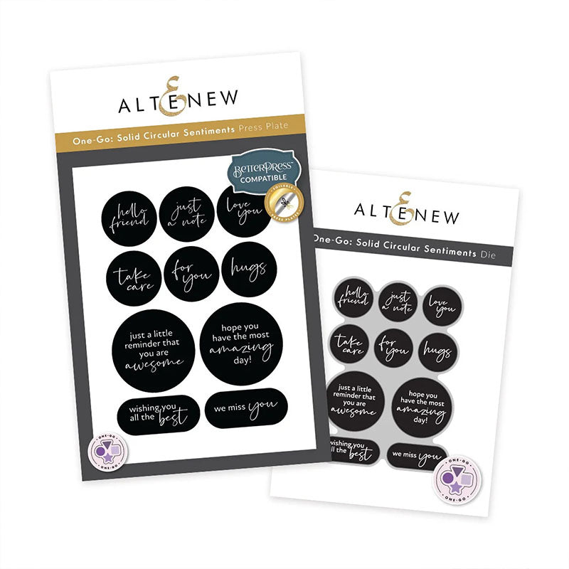 Altenew 2pc One-Go: Solid Circular Sentiments