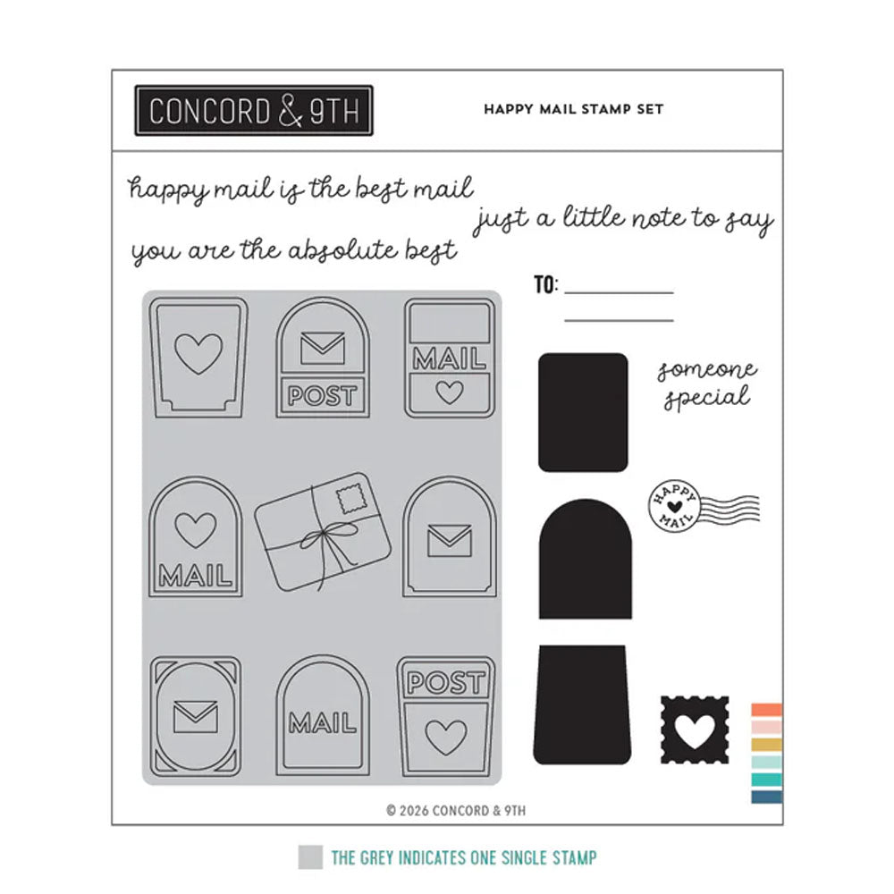 Concord & 9th Clear Stamps Happy Mail