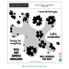 Concord & 9th Clear Stamps Artisan Petals Turnabout