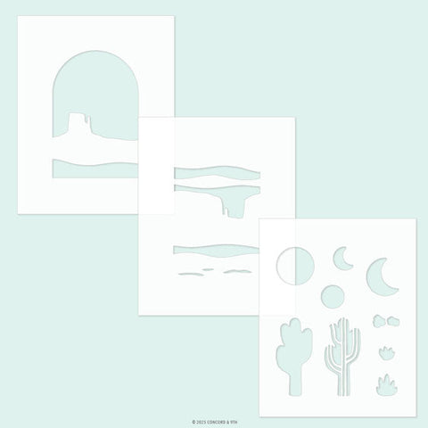 Concord & 9th Stencil Desertscape