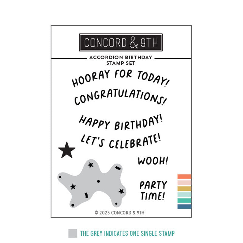 Concord & 9th Clear Stamps Accordion Birthday