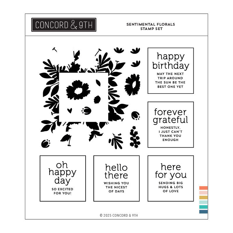 Concord & 9th Clear Stamps Sentimental Florals