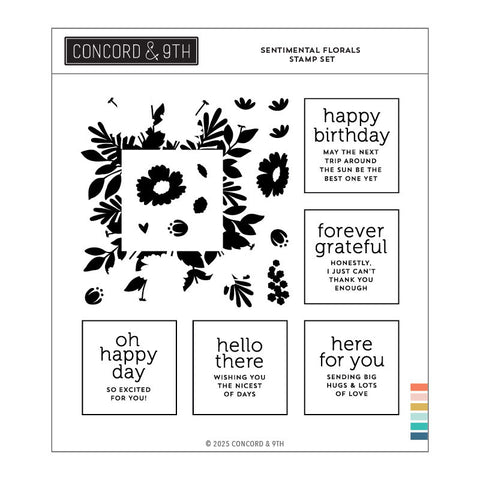 Concord & 9th Clear Stamps Sentimental Florals