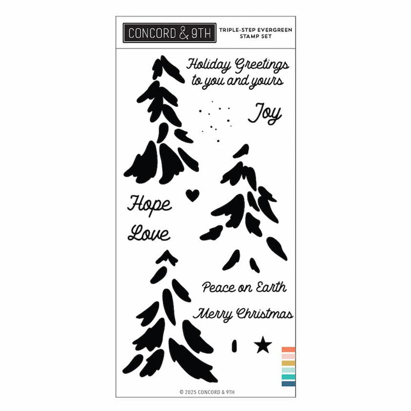 Concord & 9th Clear Stamps Triple-Step Evergreen