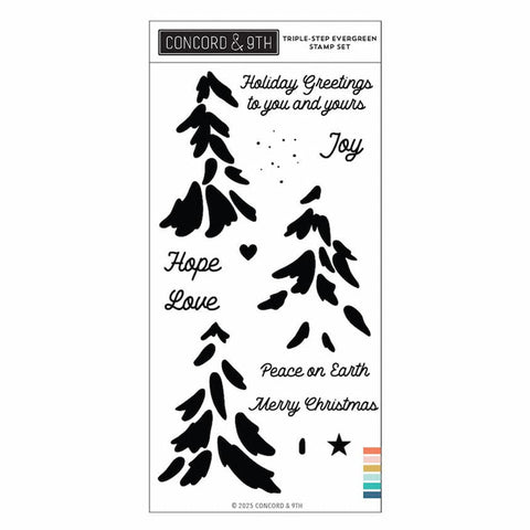 Concord & 9th Clear Stamps Triple-Step Evergreen