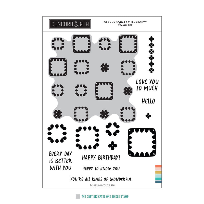 Concord & 9th Clear Stamps Granny Square Turnabout