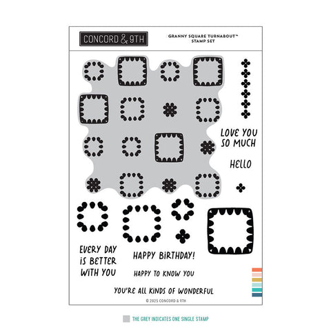 Concord & 9th Clear Stamps Granny Square Turnabout