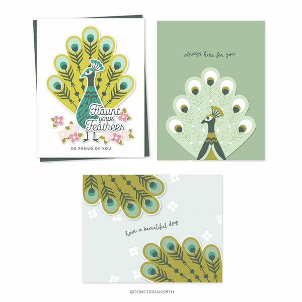 Concord & 9th Embossing Folder Patterned Peacock