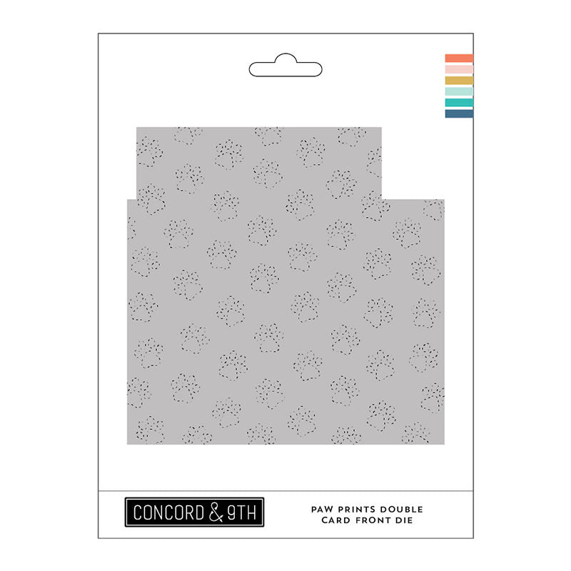 Concord & 9th Dies Paw Prints Double Card Front
