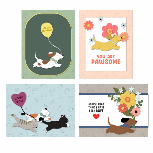 Concord & 9th Dies Paw Prints Double Card Front