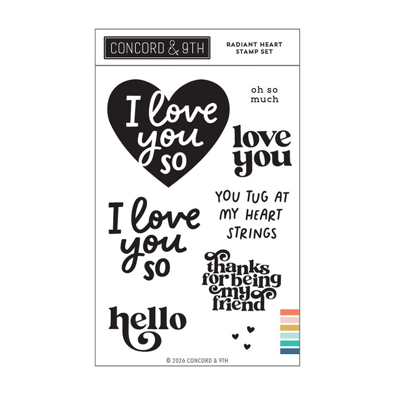 Concord & 9th Clear Stamps Radiant Heart