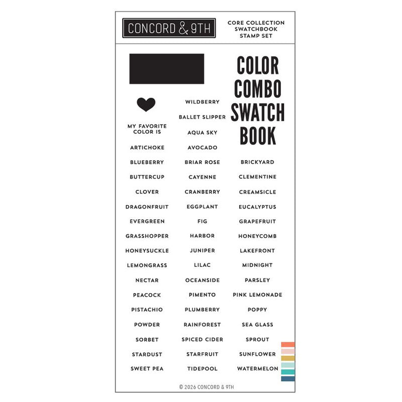 Concord & 9th Clear Stamps Core Collection Swatchbook