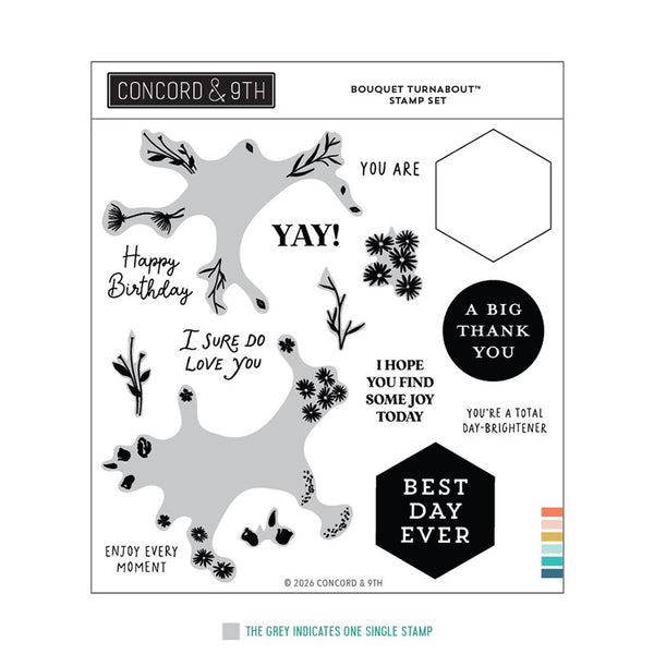 Concord & 9th Clear Stamps Bouquet Turnabout