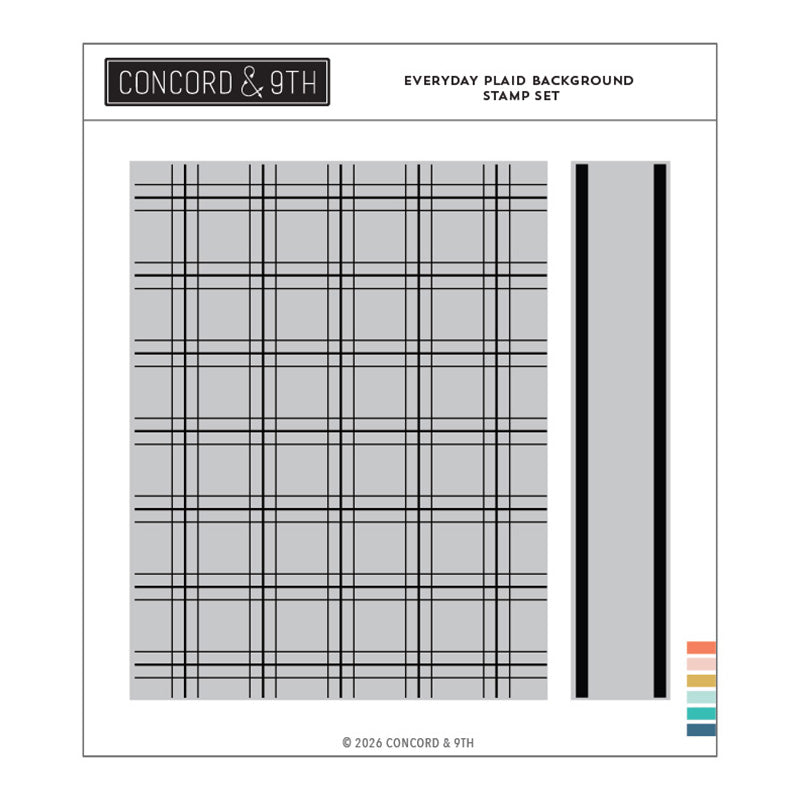 Concord & 9th Clear Stamps Everyday Plaid Background