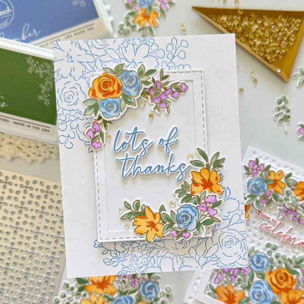 Pinkfresh Studio Stencil Cozy Blooms