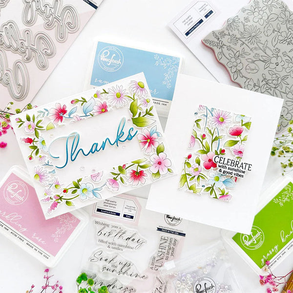 Pinkfresh Studio Cling Stamp Garden Medley