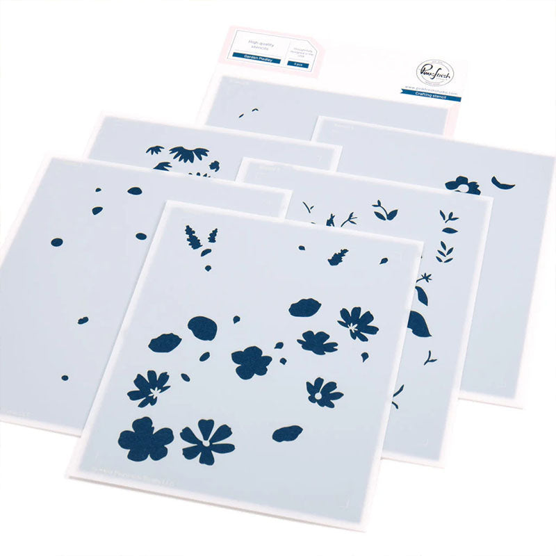 Pinkfresh Studio 6pc Stencil Garden Medley