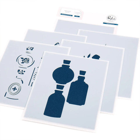 Pinkfresh Studio 6pc Stencil Keepsakes of the Heart