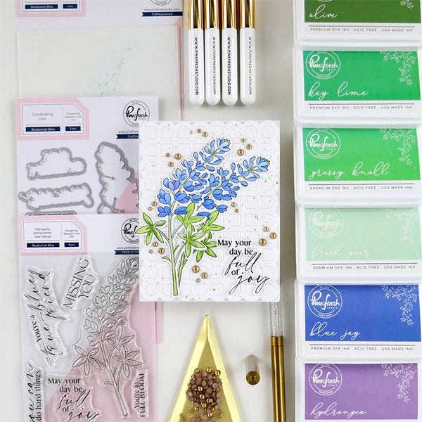 Pinkfresh Studio Stencil Bluebonnet Bliss