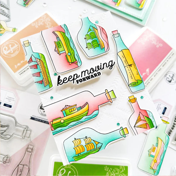 Pinkfresh Studio Stencil Message in a Bottle