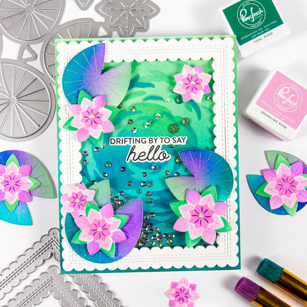 Pinkfresh Studio Stencil Tranquil Water Lilies