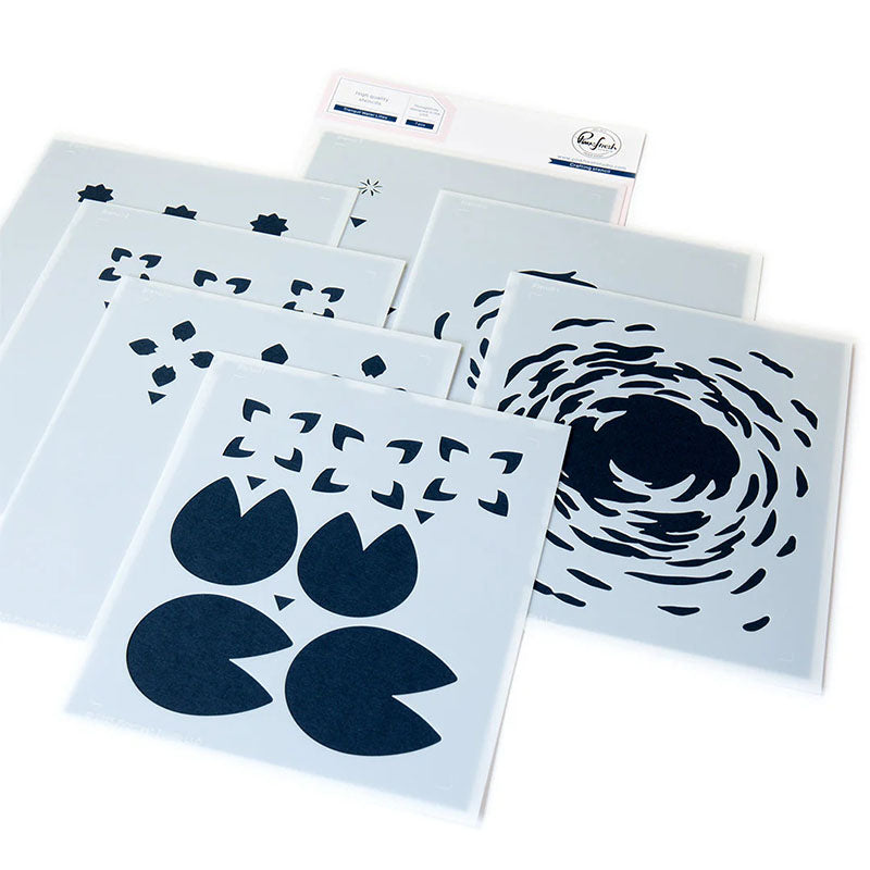 Pinkfresh Studio Stencil Tranquil Water Lilies