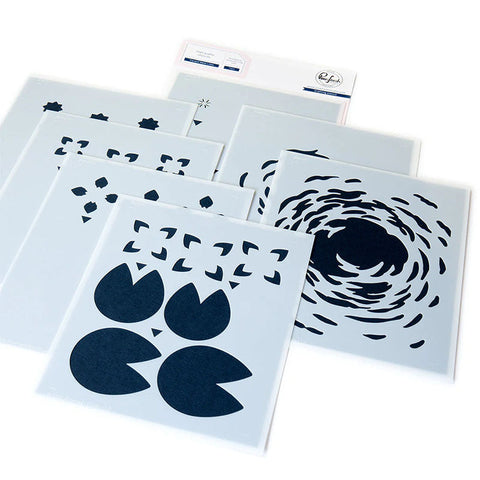 Pinkfresh Studio Stencil Tranquil Water Lilies