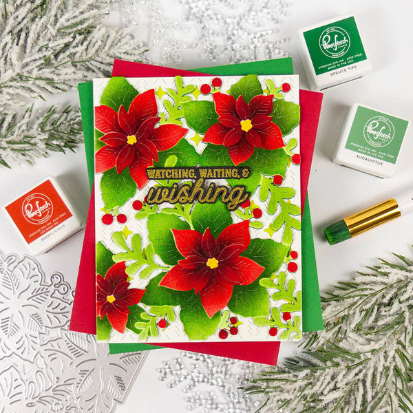 Pinkfresh Studio 2pc Whispers Of Poinsettia