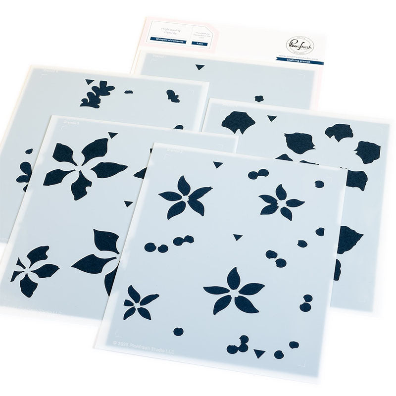 Pinkfresh Studio Stencil Whispers Of Poinsettia