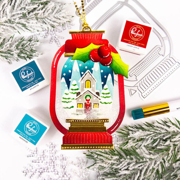 Pinkfresh Studio Stencil Lantern Landscapes: Snowy Cottage