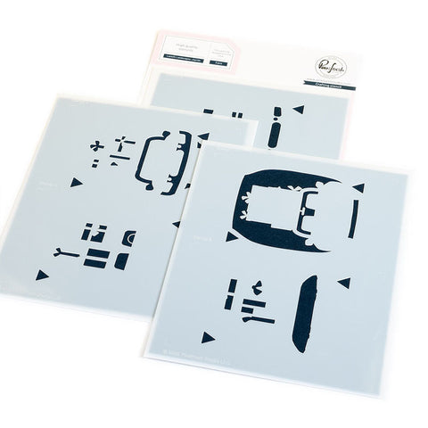 Pinkfresh Studio Stencil Lantern Landscapes: Joyride