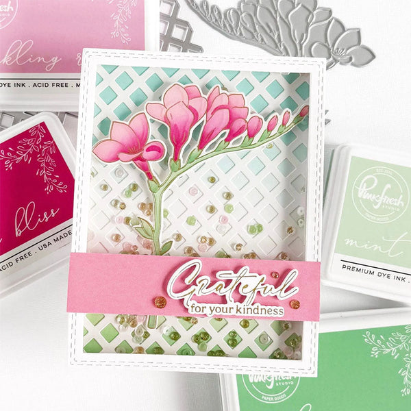 Pinkfresh Studio Stencil Freesia Flourish