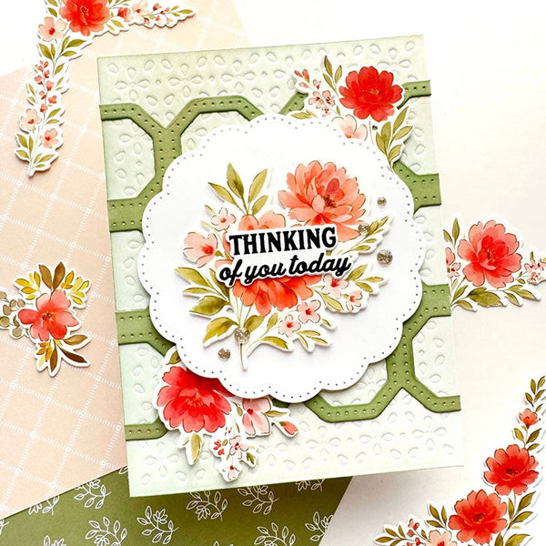 Pinkfresh Studio Dies Floral Lattice