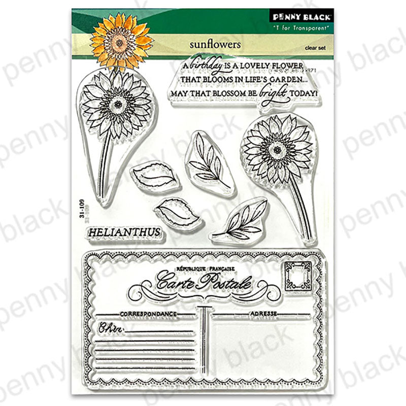 Penny Black Clear Stamps Sunflowers