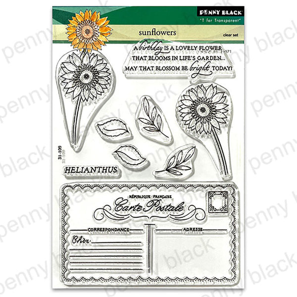 Penny Black Clear Stamps Sunflowers